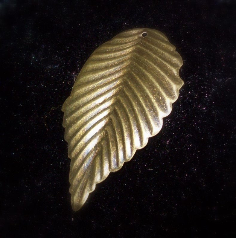 Vintage Bronze Stamped Leaf